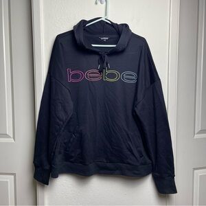 Bebe Sport Hoodie Women’s Size 3X Black/Rainbow Logo Sweatshirt Hooded Jacket